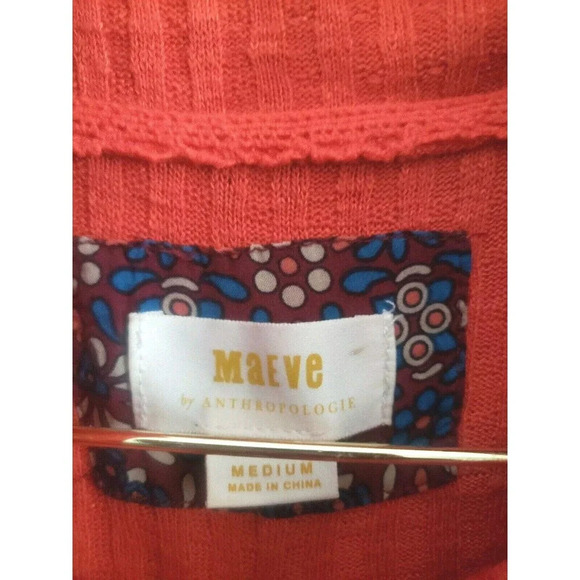 Anthropologie Maeve Sweater Women's Medium Orange Winterscape Peplum Cowl Neck - Picture 2 of 6